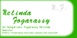 melinda fogarassy business card